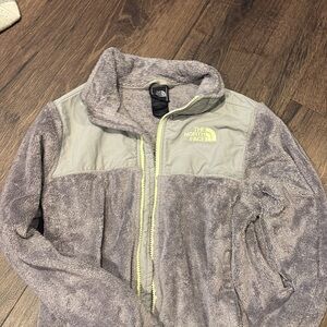 The North Face Light Gray and Cream Fleece Jacket